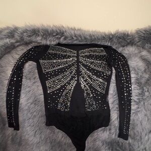 Black and Silver bodysuit